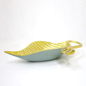 Bol en métal en aluminium plaqué cuivre en forme de feuille Plats et assiettes classiques pour la maison Hôtel moderne Restaurants Bol décoratif de table - Product Image 2