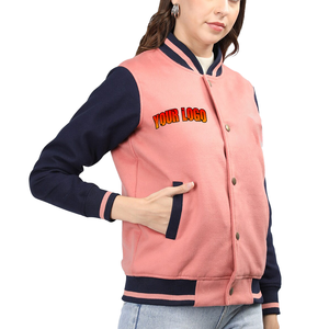 Veste bomber varsity en cuir véritable avec manches en laine de haute qualité sur mesure pour hommes et femmes - Product Image 1