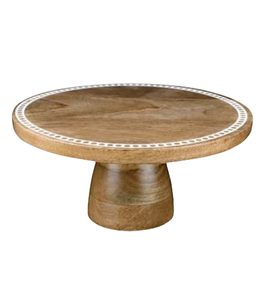 Support à gâteau en bois élégant à un niveau avec dessus arrondi Vaisselle en gros pour l'affichage de gâteaux et à des fins décoratives - Product Image 1