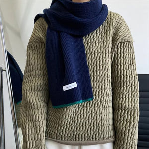 Fine Knitted Winter Scarf <b>Women</b> Solid Color Lightweight Eco-Friendly Outdoor Warm <b>Shawl</b> Soft 100% Cotton Scarf - Product Image 6