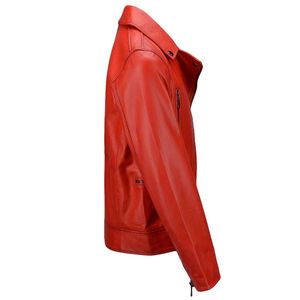 Chaqueta de piel de vaca a la moda para hombre, chaqueta de lona con cuello levantado, venta al por mayor, precio barato, estilo callejero de piel pura - Product Image 4