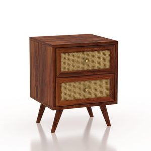 Latest 2024 Modern Rustic Handcrafted Solid Wood <b>Side</b> <b>Table</b> with <b>Storage</b> Shelf for Living Room Bedroom and Office - Product Image 1