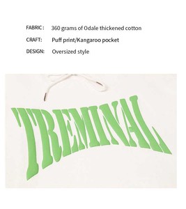 Sudadera con Capucha Personalizada de 400 g/m² con Patrón de Letras Tejidas a Crochet, Otoñal, para Hombre, 100% Algodón, Forrada, Extra Grande y Gruesa - Product Image 3