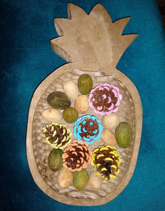 Bols de service ananas en bois 7 pièces différentes tailles artisanat personnalisé bol en bois d'excellente qualité - Product Image 6