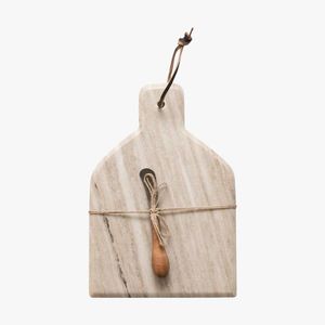 Planche à découper en marbre naturel pour cuisines saines, offrant une surface propre pour couper les aliments frais - Product Image 6