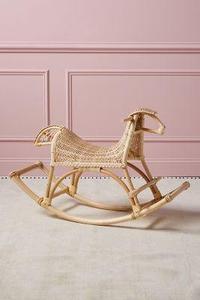 Fait à la main Vietnam petit cheval en bois mouton décorations rotin jouets à bascule pour enfants Durable métal élégant à bascule rotin - Product Image 4