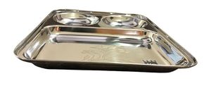 Chất Lượng Cao Bền Vững Thép Không Gỉ Hình Chữ Nhật Chia Khay 3 Thân Thiện Với Môi Phần Cho Các Bên-Đánh Bóng Bữa Ăn Tối Tấm Món Ăn - Product Image 3