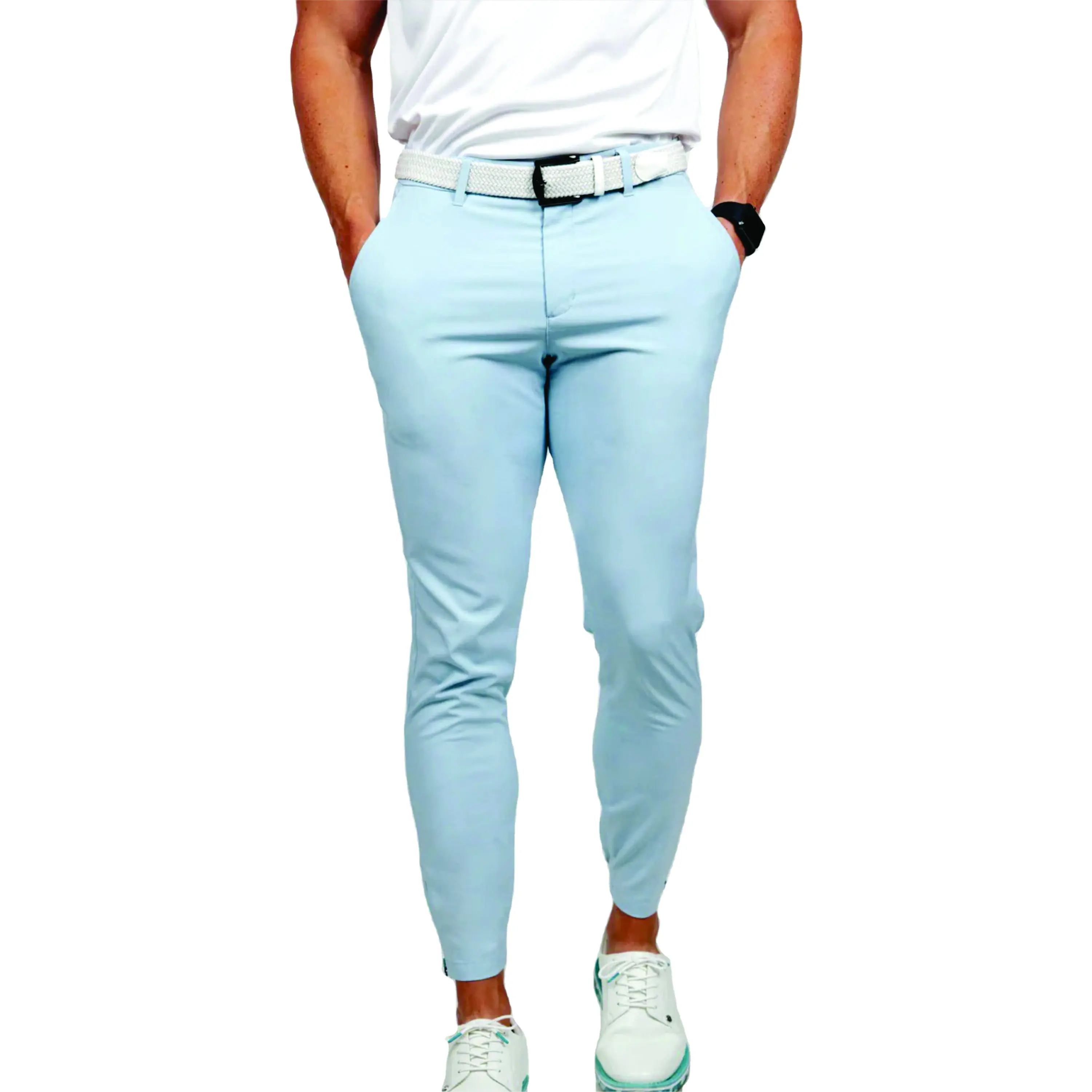 Outdoor clothes golf trousers pants in quick dry 92%polyester 8%spandex slim fit golf pants for mens