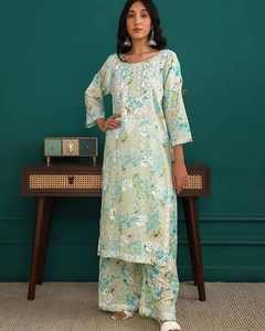 Meilleur prix Ensemble indien Kurti et palazzo de travail lourd Chikankari pour fête et tenue de fête du fournisseur en gros indien - Product Image 3