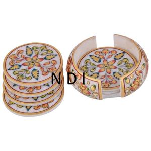 Produit très vendu Dessous de verre à thé au design fait à la main Dessous de verre à thé en marbre au design unique pour décoration de centres de table pour la restauration - Product Image 1