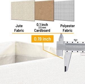 Boîtes de rangement pliables en tissu de lin, conteneurs organisateurs paniers Cube avec couvercle pour maison chambre placard bureau crèche OEM - Product Image 2