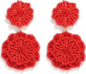 Pendientes de oro empanado de estilo europeo y americano de diseño Rani, pendientes de cuentas occidentales al por mayor, conjunto bohemio - Product Image 2