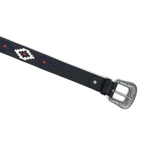 Ceinture Polo en Cuir Véritable de Haute Qualité, Longueur Personnalisée, Cousue à la Main avec Logo Personnalisé, Boucle en Laiton, Style Décontracté - Product Image 2