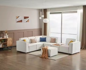 Muebles de sala de estar modernos y elegantes, juego de esquina de tela elegante para el hogar, dormitorio, Villa, convertible de hermoso diseño - Product Image 4