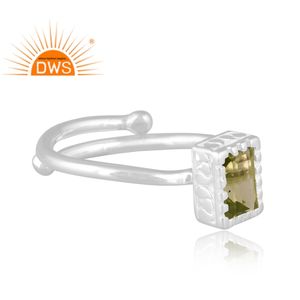 Nuevo diseño de plata esterlina fina peridoto natural piedra preciosa anillo ajustable fabricante de joyería personalizada - Product Image 3