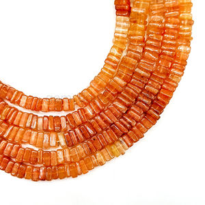 Cuentas de piedras preciosas sueltas cuadradas Heishi lisas sombreadas de cornalina de alta calidad, cuentas pulidas de piedra Natural de 6-7mm para la fabricación de joyas - Product Image 6