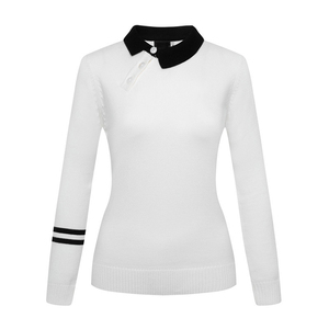 Vêtements de golf et de tennis pour femmes personnalisés en gros, automne-hiver, manches longues, slim, extensible, respirant, imprimé par transfert thermique - Product Image 5