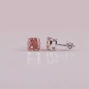Pink <b>Princess</b> Cut Zircon Stud Earrings Silver Plated Geometric Women's Classic <b>Jewelry</b> Minimalist Fashion <b>Jewelry</b> - Product Image 1