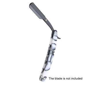 Maquinillas de afeitar de barbero de borde recto de acero inoxidable con mango de plástico Maquinillas de afeitar con bolsa - Product Image 4