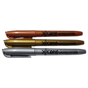 Marqueurs permanents de couleur métallique en pack blister de 3 pièces - Product Image 2