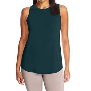 เสื้อกล้ามสตรีผ้าโพลีเอสเตอร์ผสมสแปนเด็กซ์ แบบ OEM  ไม่มีลาย  รับออกแบบเอง  คอกลม  ไซส์พลัส  ระบายอากาศได้ดี  แห้งเร็ว  สำหรับออกกำลังกาย - Product Image 4