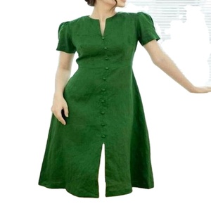 Robe d'été Maxi en lin et coton pour femmes, tenue décontractée, Sexy, dos nu, sans manches, à volants, ligne, longue, style Boho, plage, Offre Spéciale, 2023 - Product Image 2