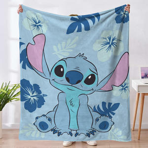 하이 퀄리티 사용자 정의 귀여운 애니메이션 만화 스티치 어린이 아기 봉제 담요 부드러운 따뜻한 아늑한 양털 플란넬 던지기 담요 - Product Image 2