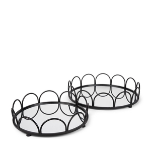 Plateaux de rangement décoratifs en métal doré, plateau rond miroir pour centre de table de mariage, décoration de la maison ou présentation de parfums et de cosmétiques - Product Image 6
