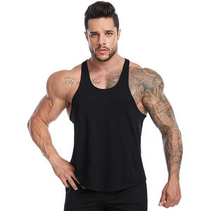 Wholesale <b>Men's</b> Sleeveless 100% Cotton Stringer Oem logo Custom Blank Solid Work Out OEM Sports <b>Men</b> Gym tank Top Singlet <b>Vest</b> - Product Image 5