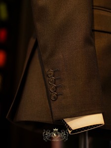 Unisexe #210 Slim Style adulte simple boutonnage costume d'affaires à manches longues col en V 2 pièces plissé avant grande taille bouton braguette pour hommes - Product Image 4