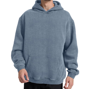Pull à capuche surdimensionné unisexe de haute qualité 100% coton pour l'hiver, délavé à l'acide, design dégradé par le soleil, logo personnalisé brodé - Product Image 2
