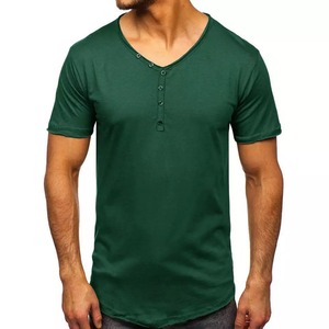 Camisetas de Jersey de algodón sólido para hombre, Camiseta de algodón de alta calidad para hombre, camiseta personalizada con diseño de botones, camiseta de ajuste americano para hombre, camiseta de ajuste urbano - Product Image 5