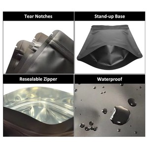 Bolsa de Mylar Negra Mate Personalizada de Gran Tamaño, Bolsa de Embalaje Vertical Gruesa para Ropa - Product Image 5