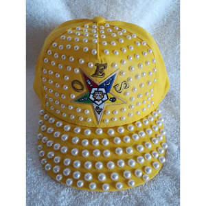 Casquette de baseball personnalisée OES YELLOW avec clous de perles et motif étoile brodé - Product Image 3