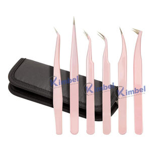 Pince à épiler d'extension de cils diamantée personnalisée Pointe en fibre de haute qualité avec étui de voyage - Product Image 6