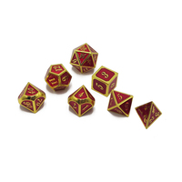 Jeu de dés polyédriques moulés en métal, 7 pièces, accessoire de jeu de rôle D&D, style creux, alliage de zinc, marque Dingo pour adultes