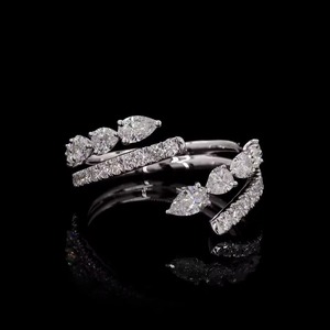 แหวนหมั้นเพชรขนาด1.43กะรัตดีไซน์รูปร่างแบบผสมสี E-F ใส VVS-VS 14K สีขาวทอง14K เครื่องประดับที่ผ่านการรับรอง - Product Image 3