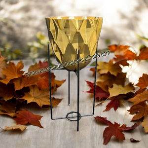 Maceta decorativa moderna de metal, gran oferta, maceta para interior y exterior con soporte, patrón de cubo de miel, macetas y macetas - Product Image 3