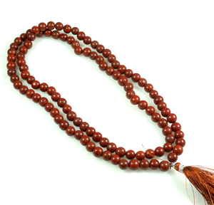 Hermoso cristal Natural jaspe rojo Mala piedra de cristal Natural 8 mm 108 cuentas Jap Mala para meditación Pooja canto - Product Image 3