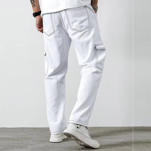 กางเกงยีนส์ขายาวหลายกระเป๋าสำหรับผู้ชายดีไซน์ใหม่ - Product Image 6