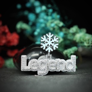 Joyería Fina Personalizada de Lujo Estilo Hip Hop, Plata 925 con Incrustaciones de Diamantes de Imitación VVS, Colgante con Letra Inicial Redonda para Hombre - Product Image 1