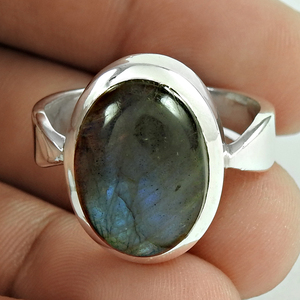 Natural Blue Fire Labradorite Gemstone 925 Sterling Silver Oval Shape <b>Ring</b> Custom Design Jewelry Manufacturer <b>Indian</b> Exporter - Product Image 2