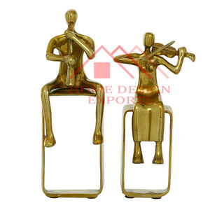 Escultura de Mesa de Latón Antiguo con Figura Humana para Decoración del Hogar - Product Image 4
