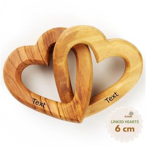 Regalo de Corazones Entrelazados de Madera Personalizado para el Día de San Valentín, Aniversario de Bodas, Diseño Moderno Hecho a Mano, 6 cm - Product Image 1