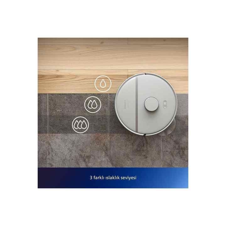 3000 Series White Robot Vacuum Cleaner with Wet-Dry Mop, 4000 Pa, Suitable for Hard Floors and Carpets