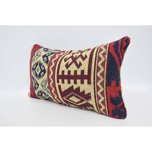 Oreiller en laine rouge motif géométrique traditionnel luxe 12x20 pouces tissé Style Vintage literie portable pour vivre pour Noël - Product Image 4