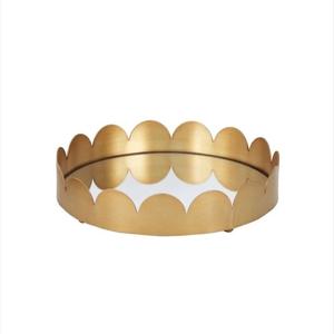 Plateau rond en métal doré de haute qualité pour bijoux de table Décoration intérieure Ustensiles de cuisine Plateau de service alimentaire Meilleure vente - Product Image 1