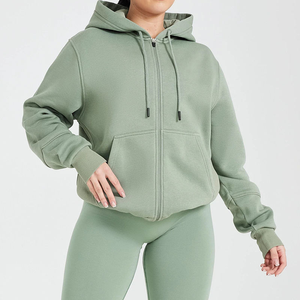 Sudadera con Capucha Personalizada para Mujer, Ligera, de Algodón, Ropa Deportiva Informal, Manga Larga, Clásica, Holgada, con Cierre - Product Image 1