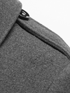 Manteau long en laine pour homme, coupe-vent à boutons respirants, coupe-vent, pardessus chaud, décontracté, long, mouton - Product Image 2