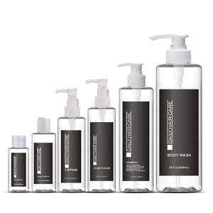 Emballage cosmétique, contenants en plastique, PET transparent, impression d'écran, pompe de distribution, flacon cylindrique pour nettoyant, lotion - Product Image 5
